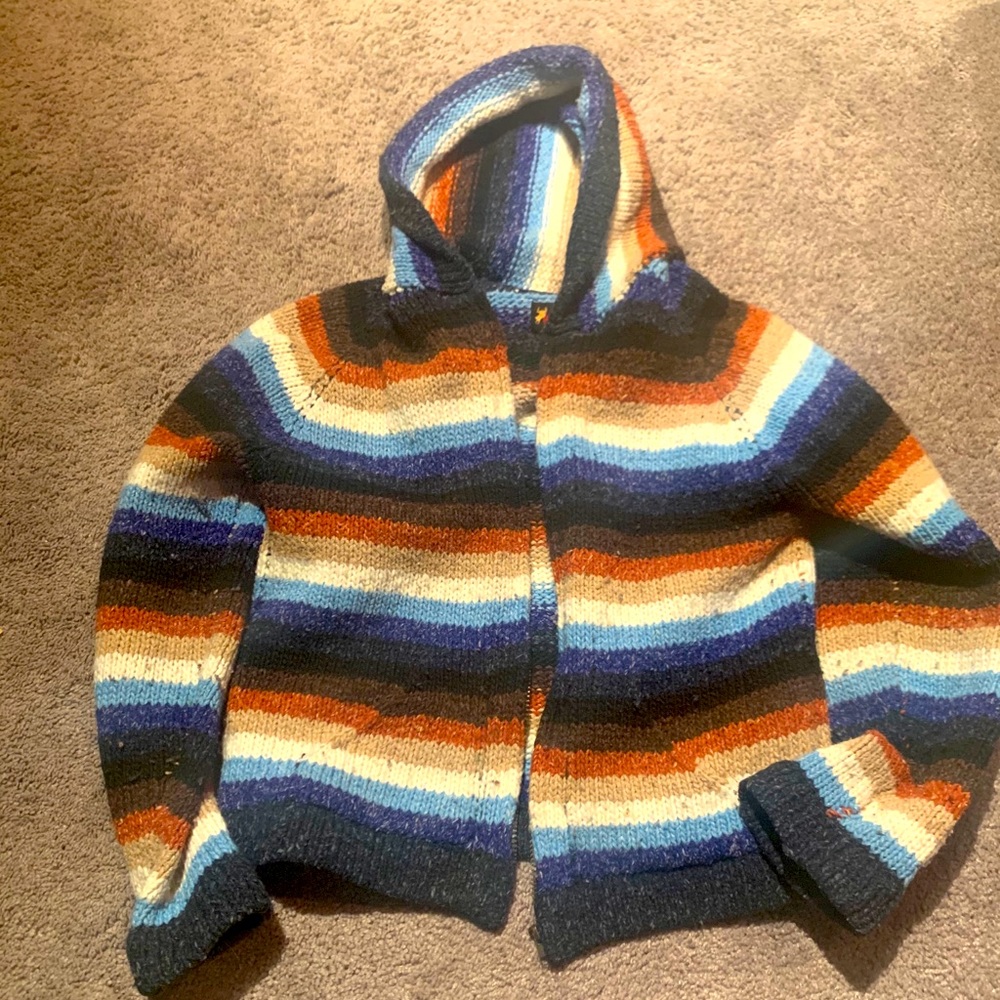 Rainbow cotton/Wool cardigan hoodie